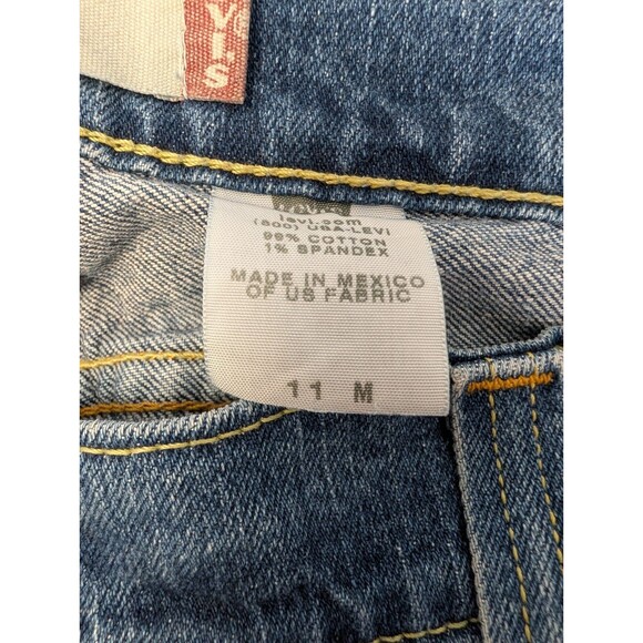 LEVI'S 504 Slouch Flared Low Rise Stretch Blue Denim Jeans Women's 11 M 32x31 - Picture 5 of 14